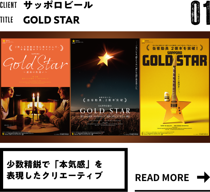 CLIENT：サッポロビール　TITLE：GOLD STAR 億本プロモーション